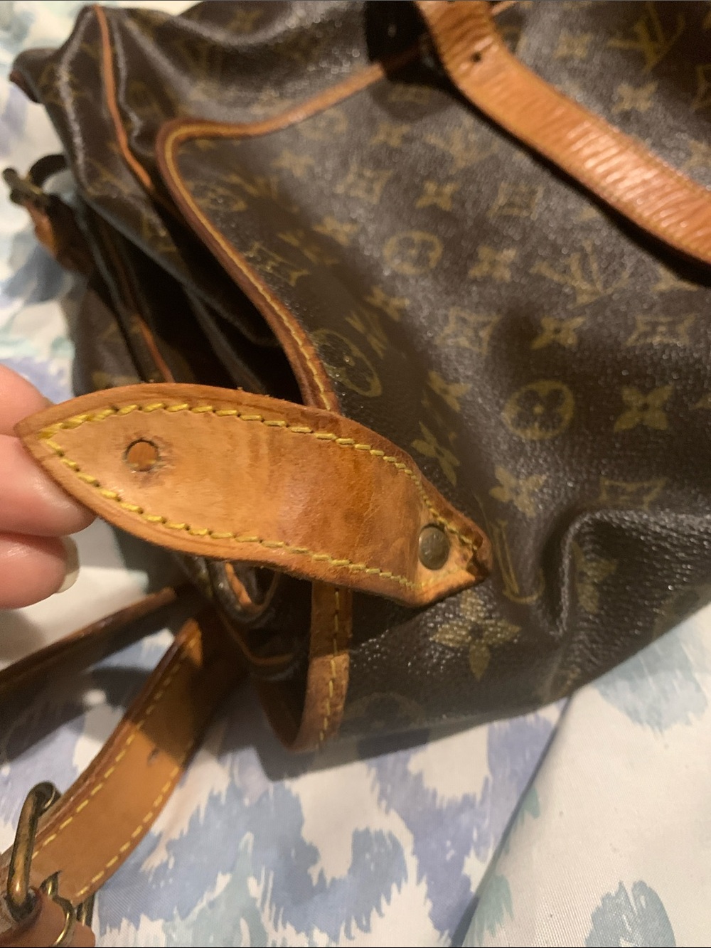 Louis Vuitton Brown Monogram Canvas Duffel with Tan Leather Trim and Straps - Picture 7 of 16